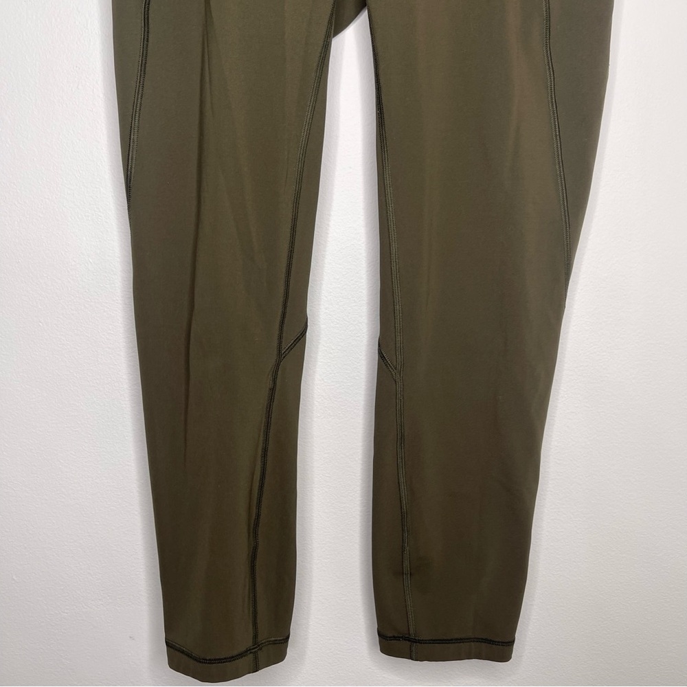 Lululemon Time to Sweat Crop Sz 6 Dark Olive  High Waist Leggings - Picture 3 of 8